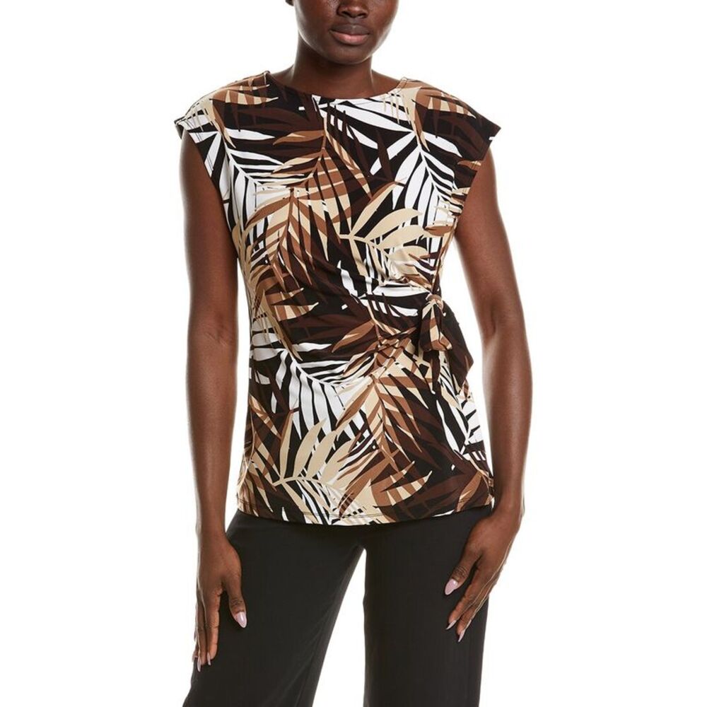 Anne Klein Womens  Extended Shoulder Top, Black